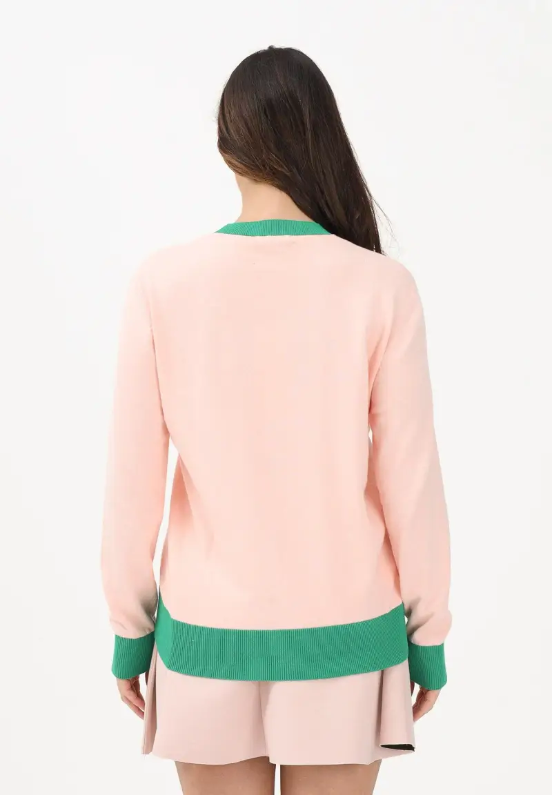 Maglioncino girocollo rosa per donna, ragazze e bambine con logo miniatura 3