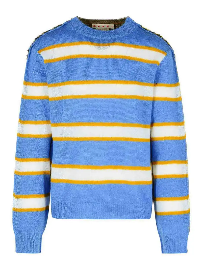 Maglione di miscela mohair azzurro