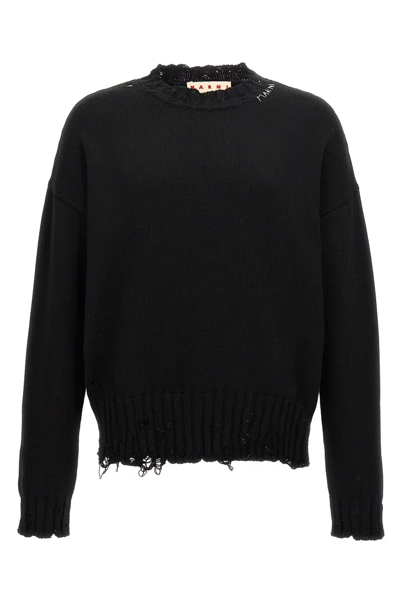 Maglione Effetto Destroyed Nero