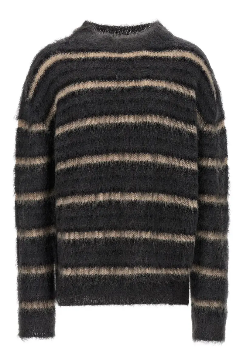 Maglione Righe Grigio