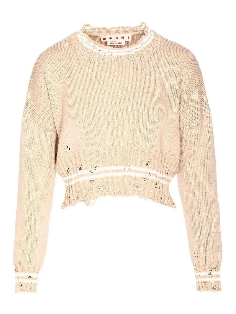Maglione rosa rotonde Beige