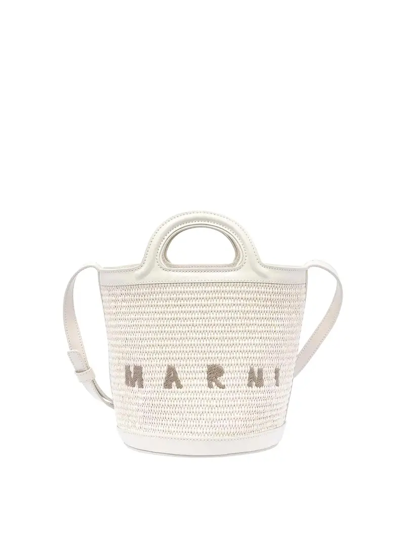 Mini borsa a secchiello Tropicalia Bianco