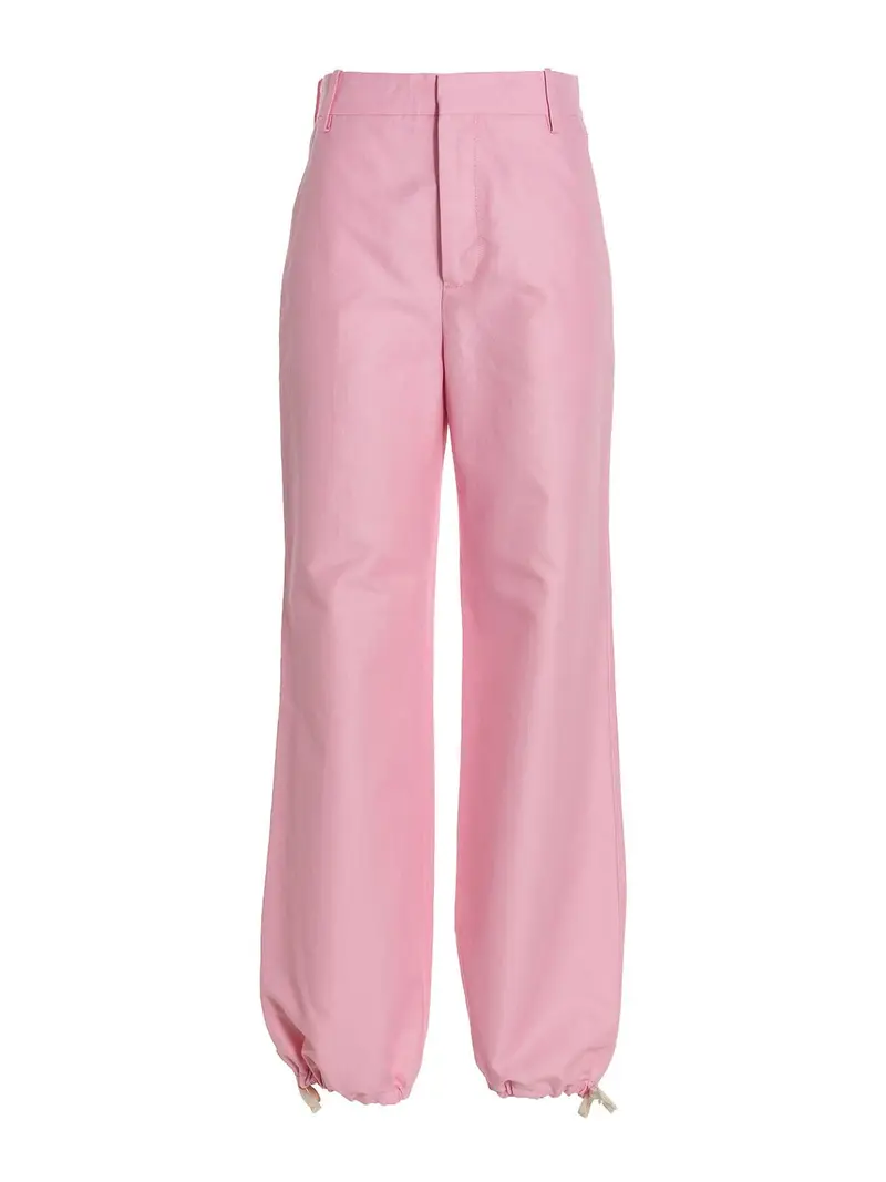 Pantalone con ricamo logo Rosa