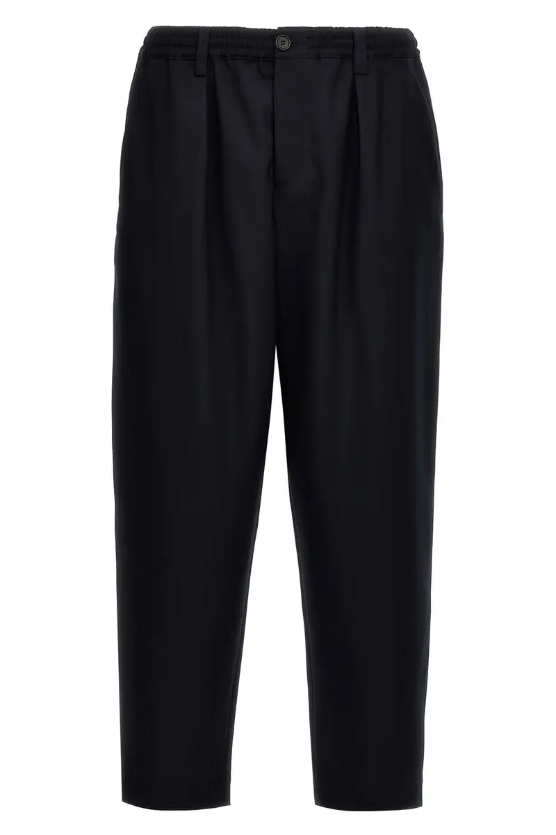 Pantalone Crop Tropical Wool Blu