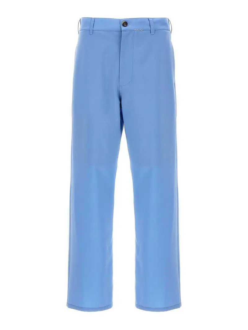 Pantaloni con ricamo logo Azzurro