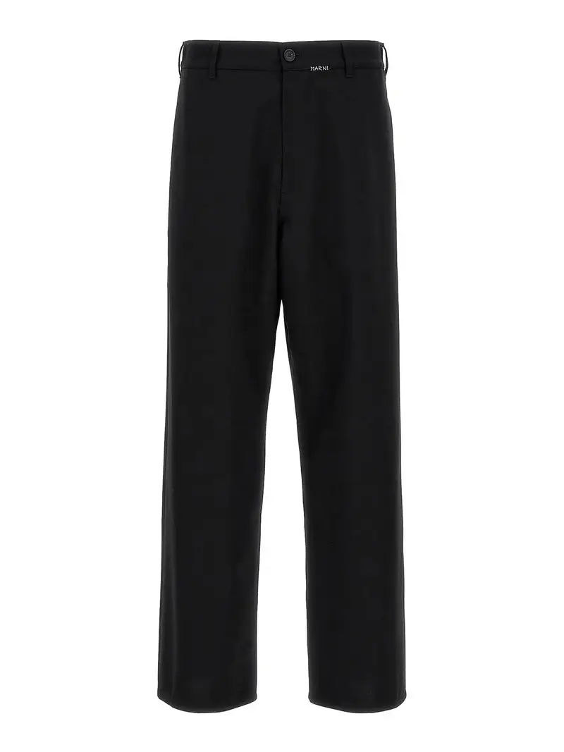 Pantaloni con ricamo logo Nero