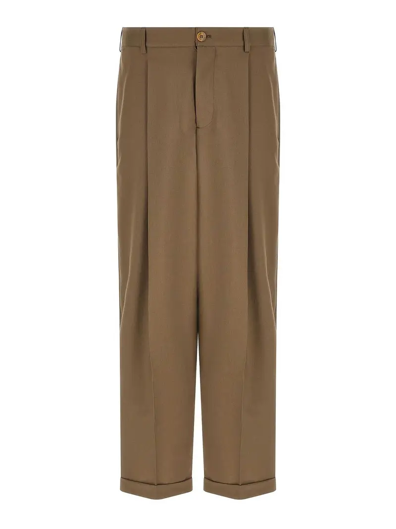 Pantaloni di lana fresca Beige