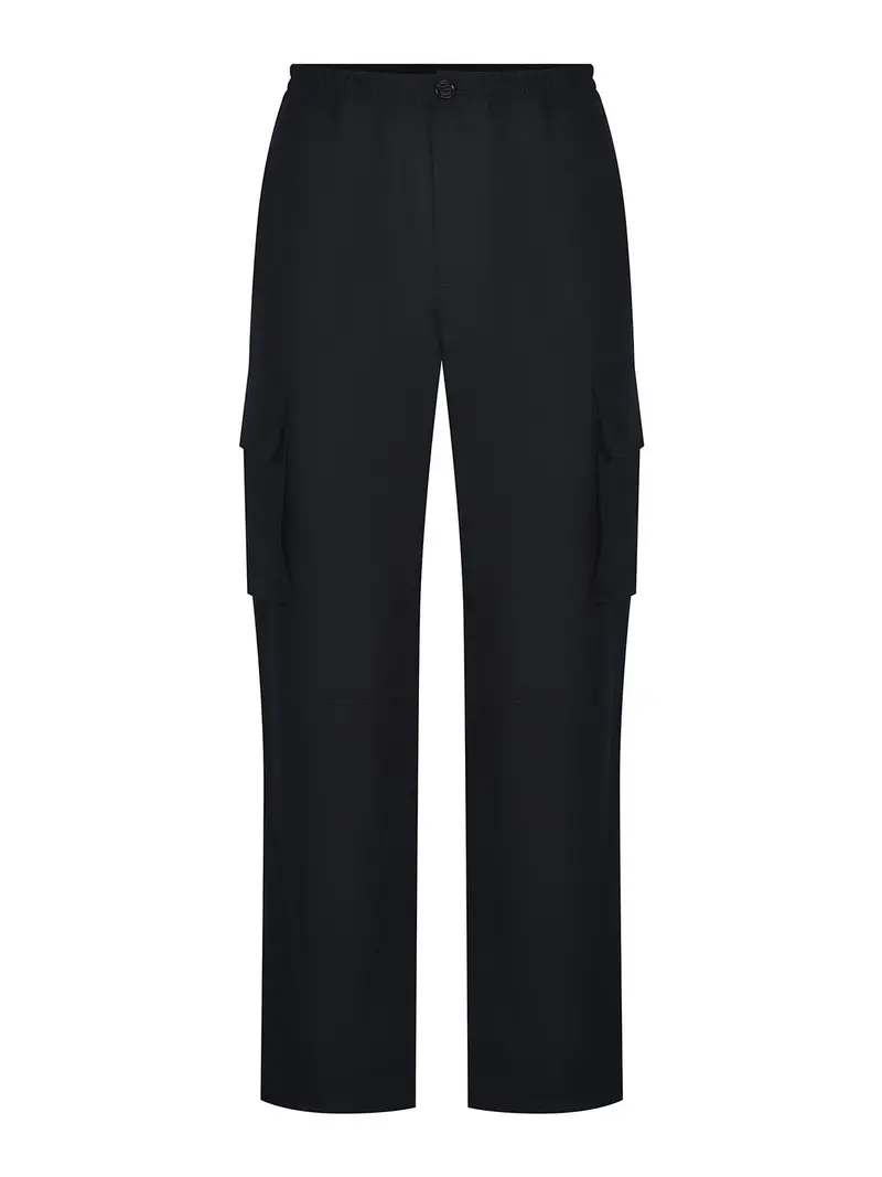 Pantaloni fatti di lana fresca Nero