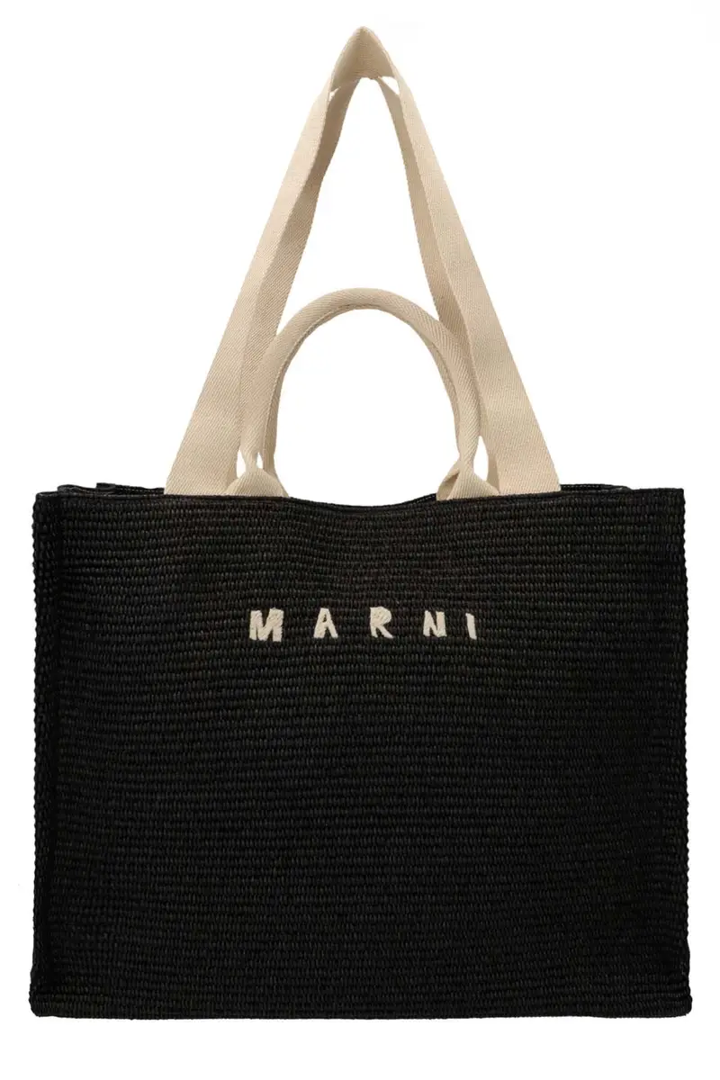 Shopping Ricamo Logo Grande Bianco