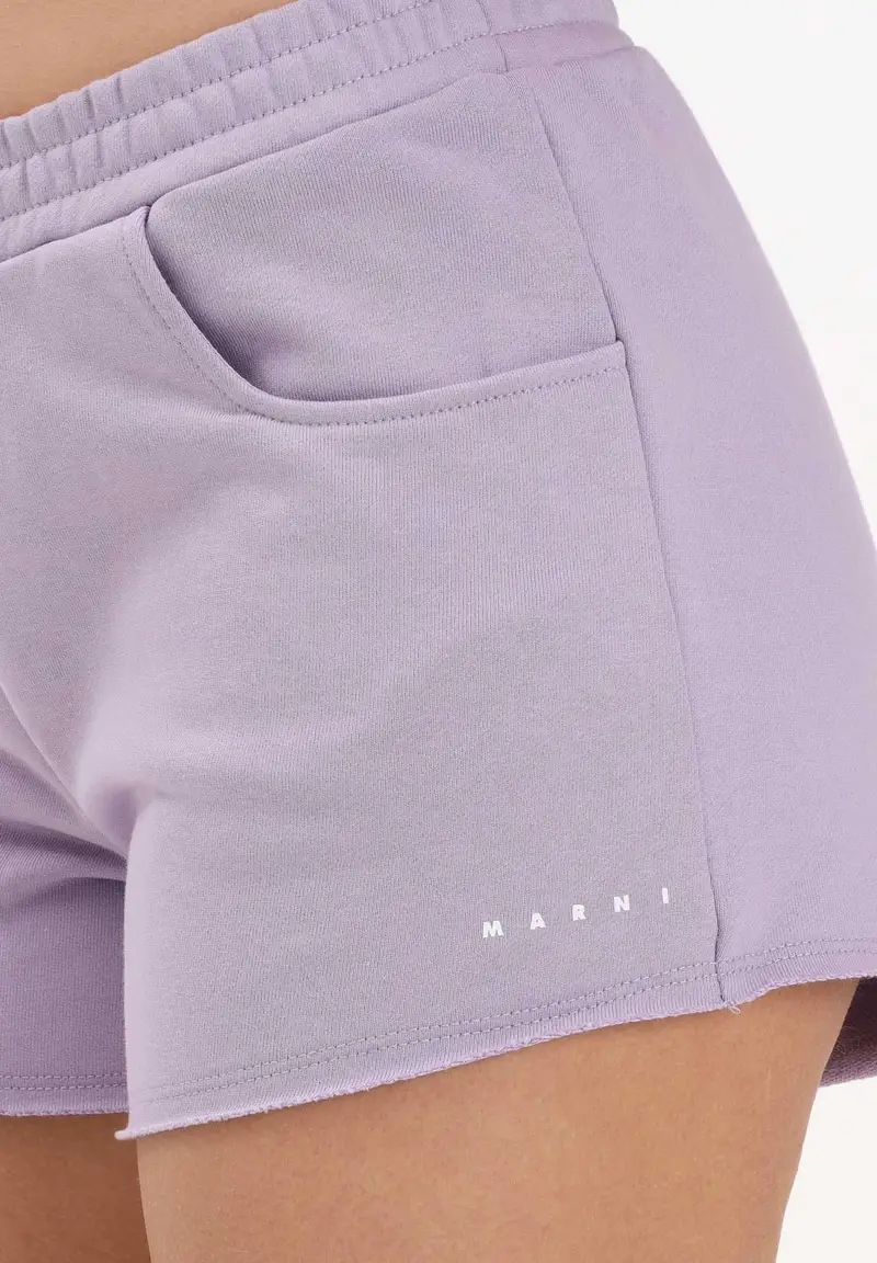 Shorts sportivo lilla per donna, ragazze e bambine con logo miniatura 3