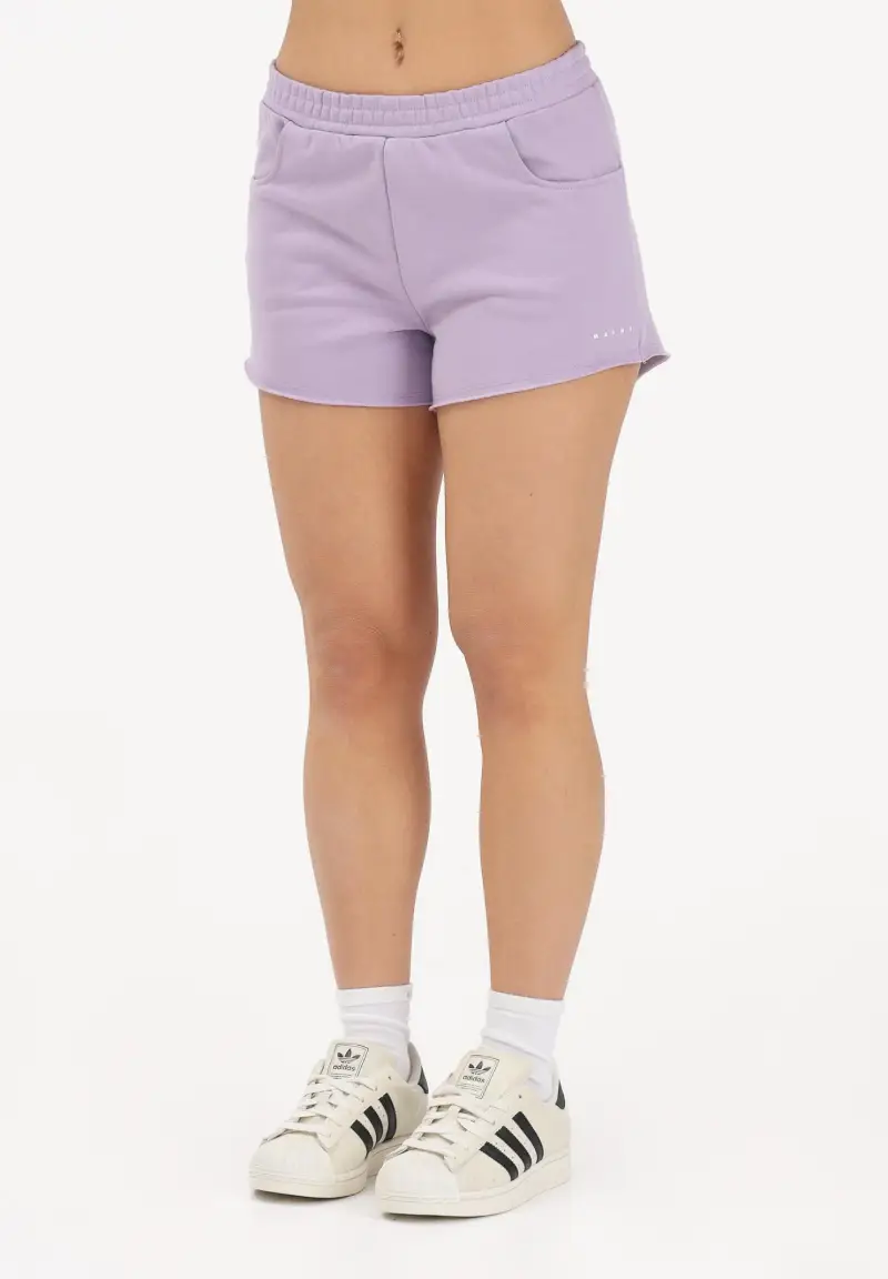 Shorts sportivo lilla per donna, ragazze e bambine con logo