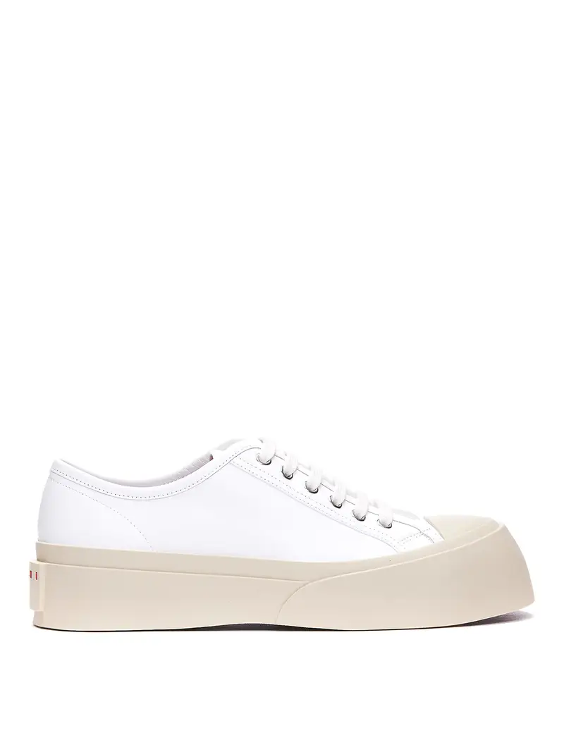 Sneakers Pablo in pelle con maxi punta Bianco