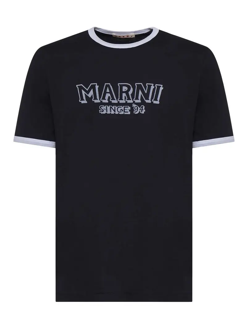 T-shirt in cotone con logo Blu