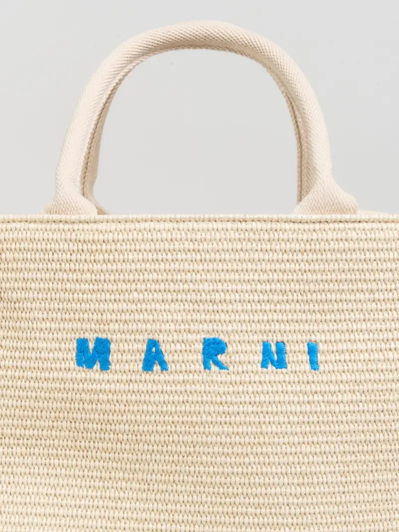Marni tote bag in rafia miniatura 2