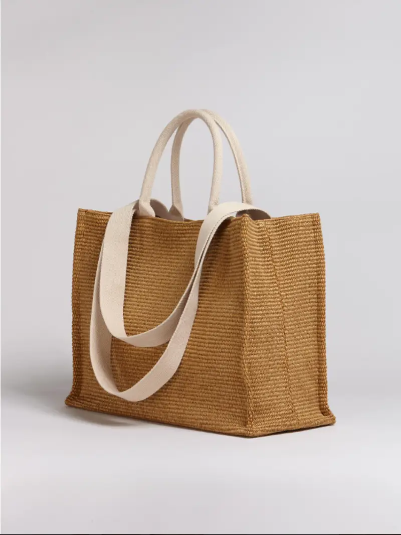 Marni tote bag in rafia miniatura 3