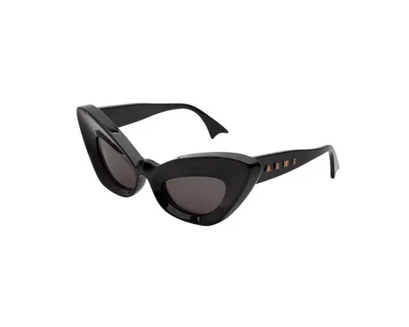 Marni Unisex Caelicola Black P1J Occhiali da sole Acetato Nero Grigio Geometrica Normale