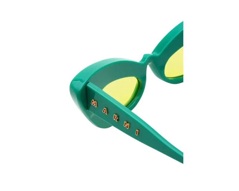 Marni Unisex Caelicola Teal ER1 Occhiali da sole Acetato Verde Verde Geometrica Normale miniatura 2
