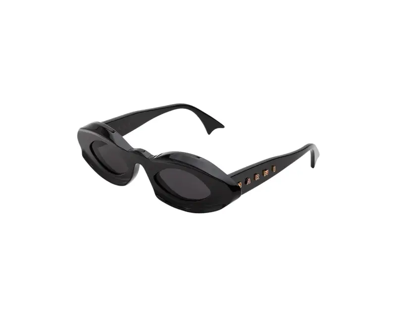 Marni Unisex Dark Doodad Black OPA Occhiali da sole Acetato Nero Grigio Geometrica Normale