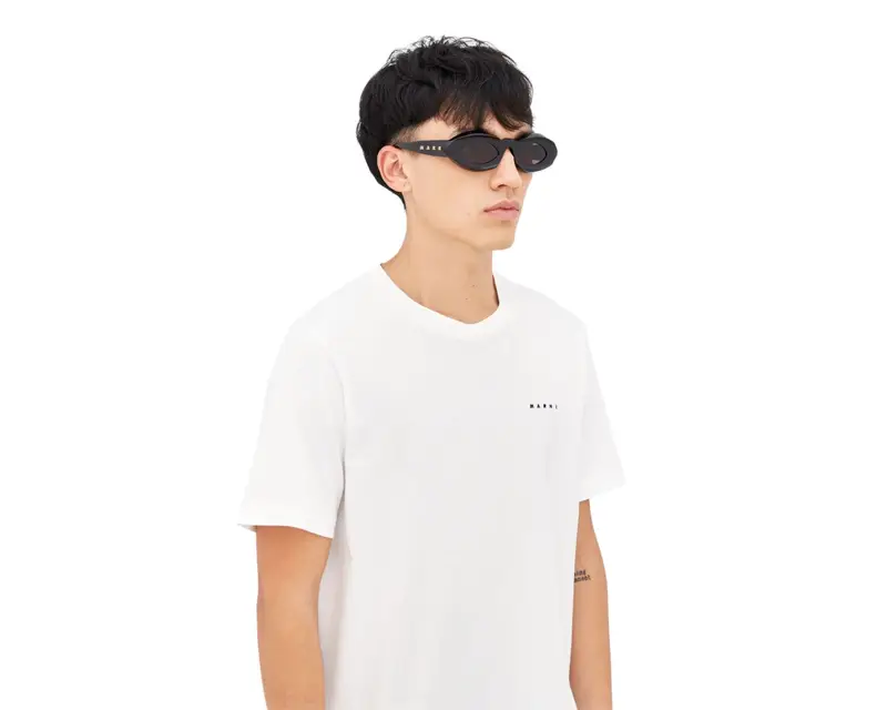 Marni Unisex Dark Doodad Black OPA Occhiali da sole Acetato Nero Grigio Geometrica Normale miniatura 3