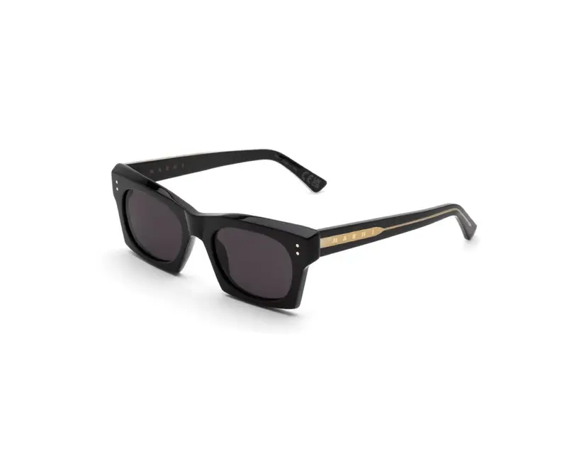 Marni Unisex Edku Black 4LY Occhiali da sole Acetato Nero Nero Squadrata Normale