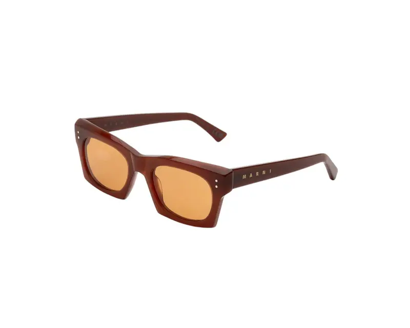 Marni Unisex Edku Kobicha TVD Occhiali da sole Acetato Bordeaux Arancione Squadrata Normale
