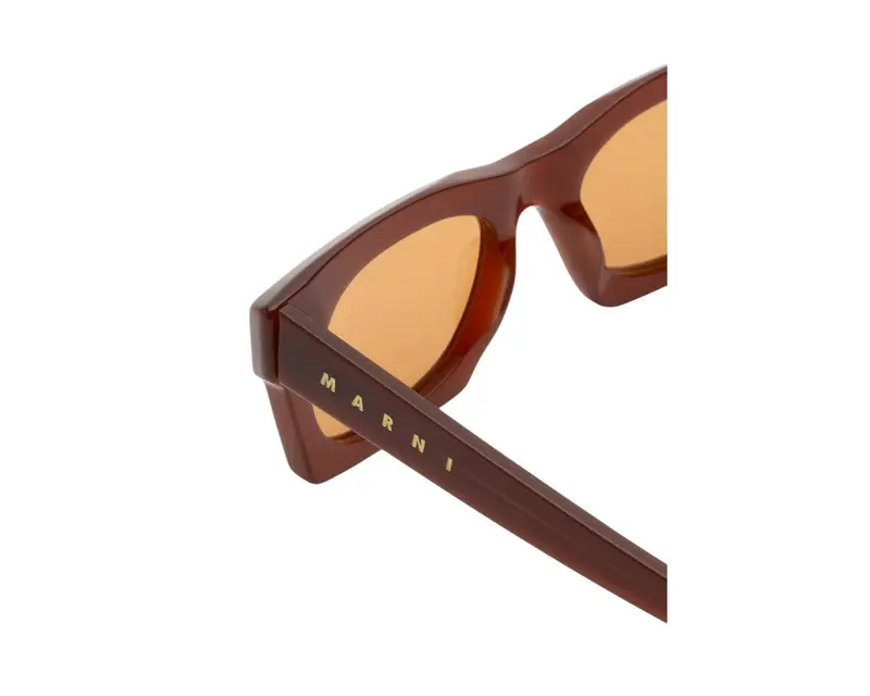 Marni Unisex Edku Kobicha TVD Occhiali da sole Acetato Bordeaux Arancione Squadrata Normale miniatura 2