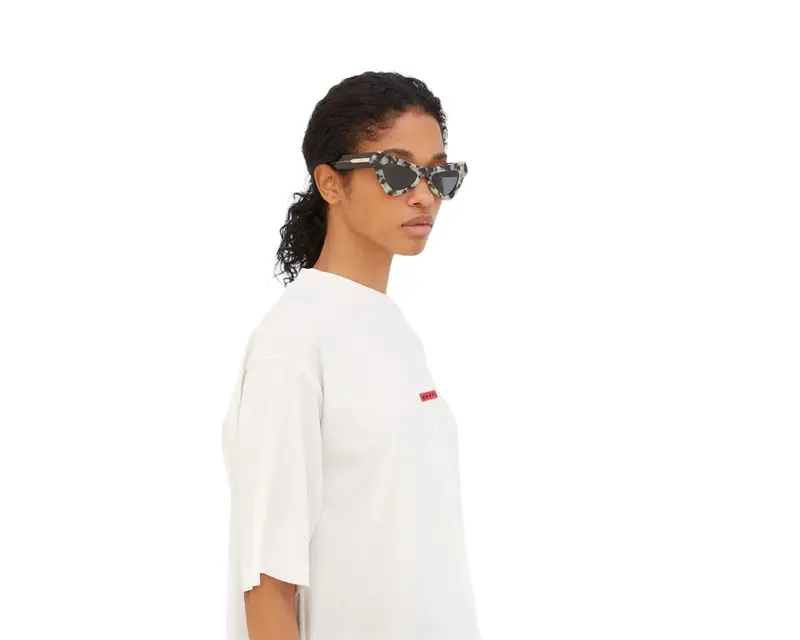 Marni Unisex Fairy Pools Puma 89X Occhiali da sole Acetato Beige Grigio Cat Eye Normale miniatura 2