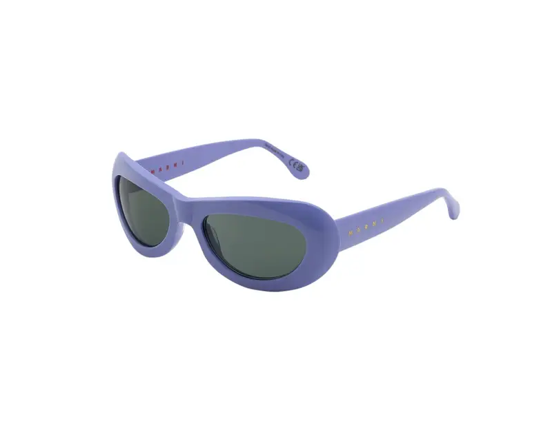 Marni Unisex Field Of Rushes Lilac LDL Occhiali da sole Acetato Viola Verde Geometrica Normale