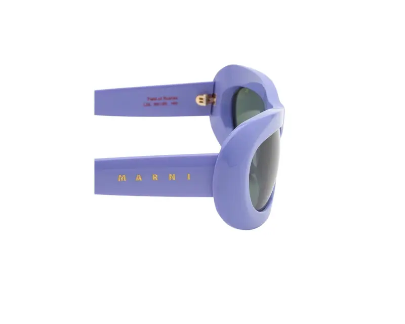 Marni Unisex Field Of Rushes Lilac LDL Occhiali da sole Acetato Viola Verde Geometrica Normale miniatura 2