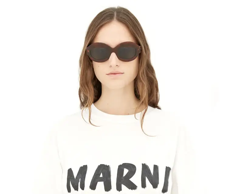 Unisex Ik Kil Cenote Havana Diversa JAL Occhiali da sole Acetato Havana Grigio Oversize Normale miniatura 3