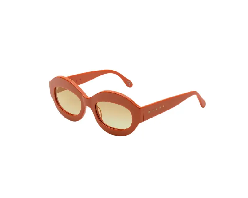 Unisex Ik Kil Cenote Orange G1E Occhiali da sole Acetato Arancione Arancione Oversize Normale Sfumato