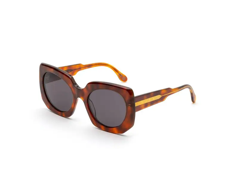 Marni Unisex Jellyfish Lake Blonde Havana BZU Occhiali da sole Acetato Havana Grigio Squadrata Normale
