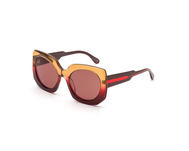 Marni Unisex Jellyfish Lake Lava Fade TLL Occhiali da sole Acetato Arancione Marrone Squadrata Normale