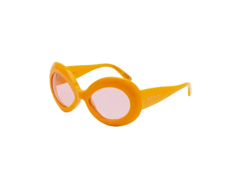 Marni Unisex Lake Of Fire Orange ONE Occhiali da sole Acetato Arancione Rosa Oversize Normale