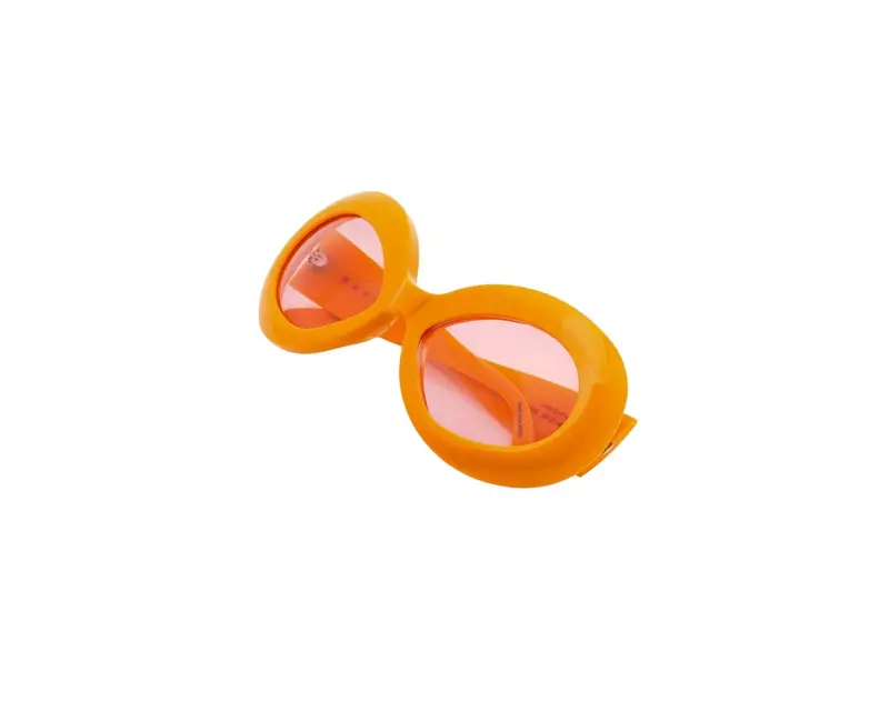 Marni Unisex Lake Of Fire Orange ONE Occhiali da sole Acetato Arancione Rosa Oversize Normale miniatura 2