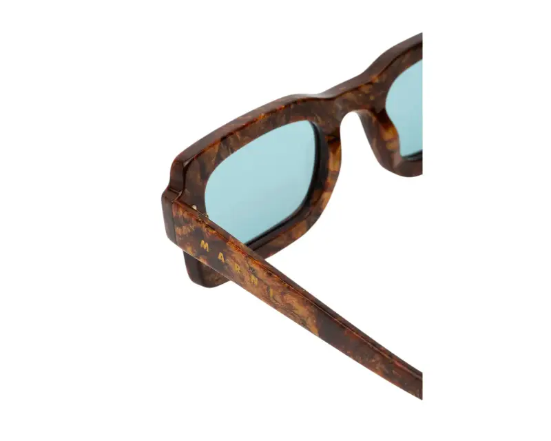 Unisex Lake Vostok Radica CQ0 Occhiali da sole Acetato Marrone Azzurro Squadrata Normale miniatura 3