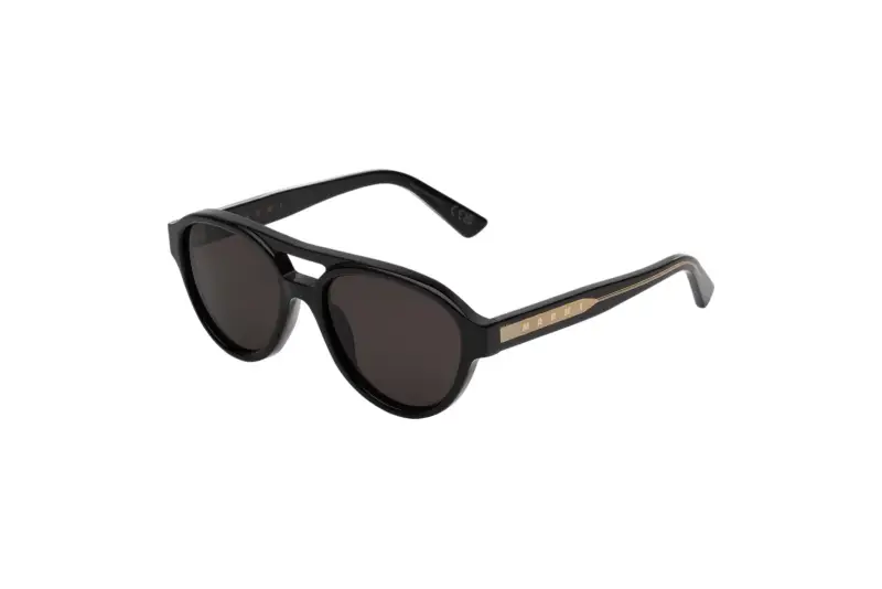 Unisex Marni 03H Zeanou Black Occhiali da sole Acetato Nero Nero Pilot Normale