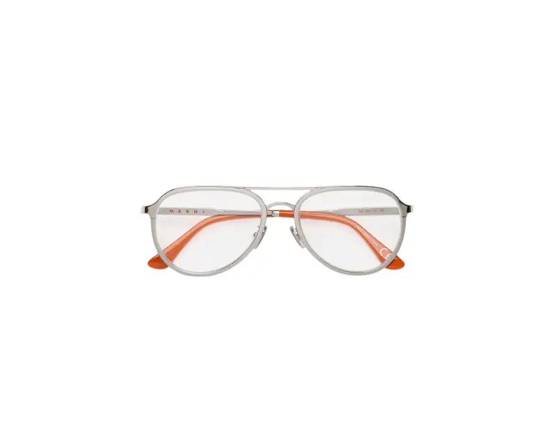 Unisex Marni 18J Palawan Island Optical Argento Montature da vista Metallo Argento Pilot miniatura 2
