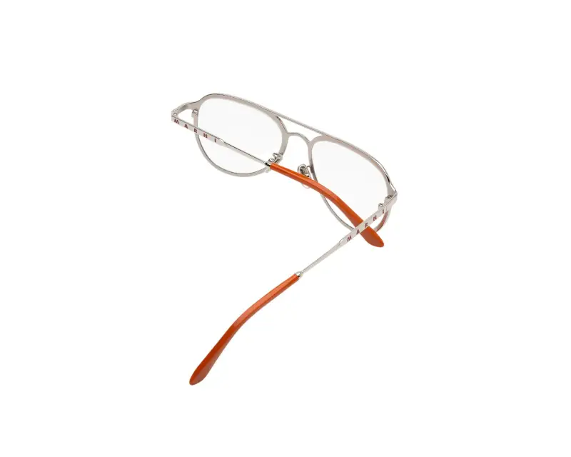 Unisex Marni 18J Palawan Island Optical Argento Montature da vista Metallo Argento Pilot miniatura 3