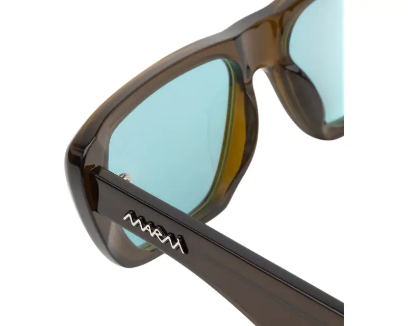 Unisex Marni 1FF Jimura Brown Occhiali da sole Acetato Marrone Azzurro Squadrata Normale miniatura 3