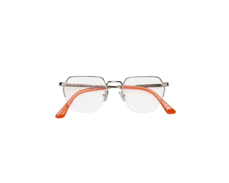 Unisex Marni 2RA Moher Cliffs Argento Montature da vista Metallo Argento Geometrica miniatura 2