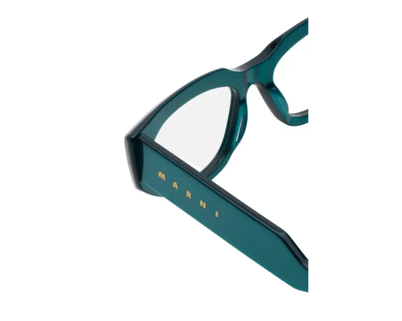 Unisex Marni 3C2 Tahat Metallic Teal Montature da vista Acetato Blu Cat Eye miniatura 3