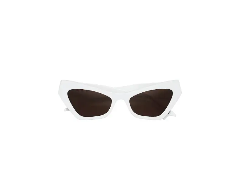 Unisex Marni 4KW Zelaryth White Occhiali da sole Acetato Bianco Marrone Geometrica miniatura 2
