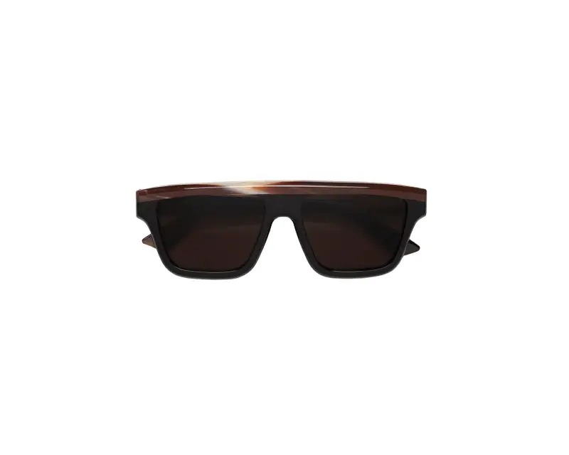 Unisex Marni 5EX Nistakari Chocolate Horn Occhiali da sole Acetato Marrone Marrone Squadrata miniatura 2