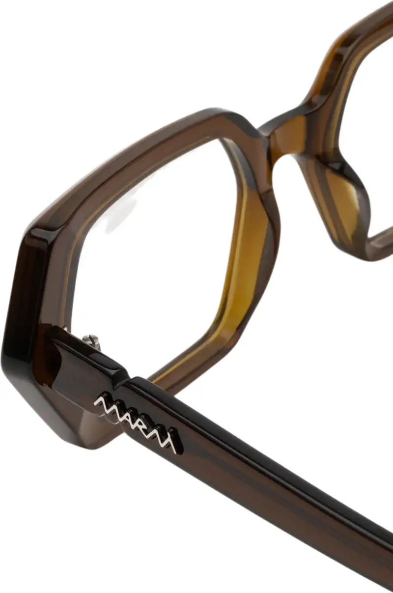 Unisex Marni 5LL Zunari Brown Montature da vista Acetato Marrone Geometrica miniatura 3
