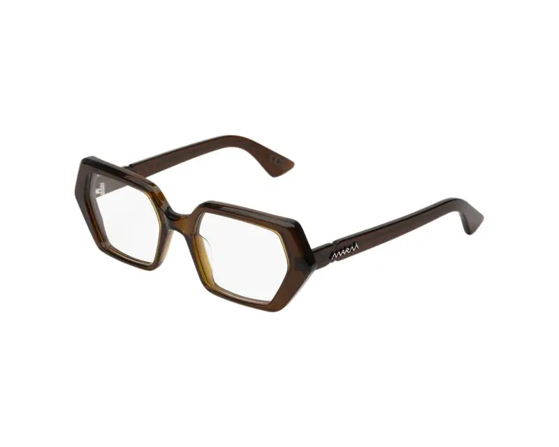 Unisex Marni 5LL Zunari Brown Montature da vista Acetato Marrone Geometrica