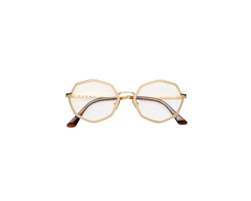 Unisex Marni 5O5 Pulpit Rock Optical Oro Montature da vista Metallo Oro Geometrica miniatura 2