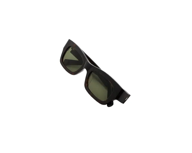 Unisex Marni 6EK Haicli Havana Occhiali da sole Acetato Havana Verde Squadrata miniatura 3