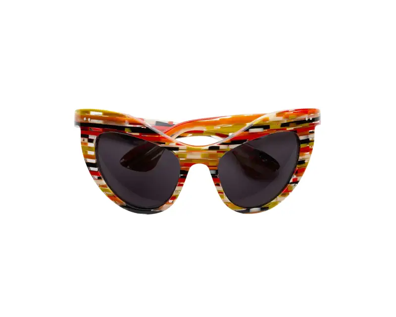 Unisex Marni 6T2 Holoholona Stripes Occhiali da sole Acetato Fantasia Grigio Geometrica miniatura 2