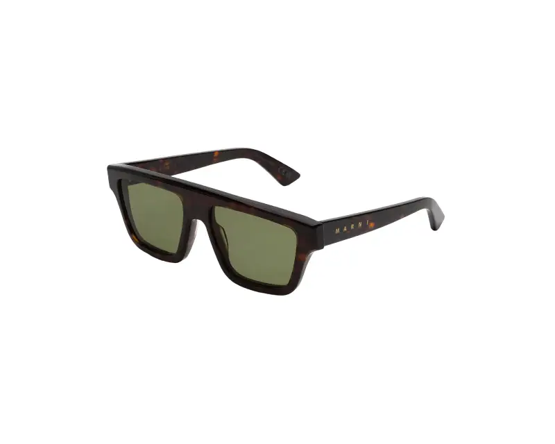 Unisex Marni 75K Nistakari 3627 Occhiali da sole Acetato Havana Verde Squadrata